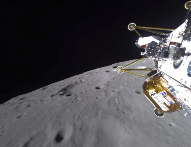 Private lunar lander touches down on the moon, but its status is